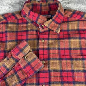Vineyard Vines Murray Shirt Mens XL Red Yellow Blue Plaid Flannel‎ Button Down